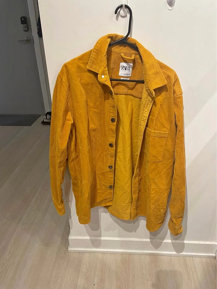 Zara yellow velvet jacket men