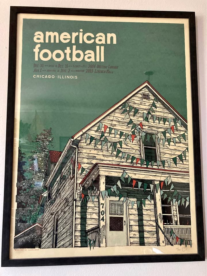 Framed American Football concert poster 19x25