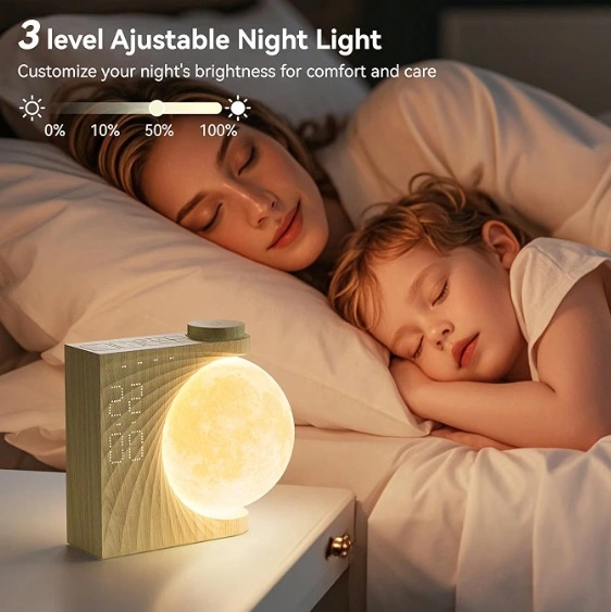 RETEYUNG 3-in-1 Rotatable Moon Lamp Sunrise Alarm Clock - photo 3