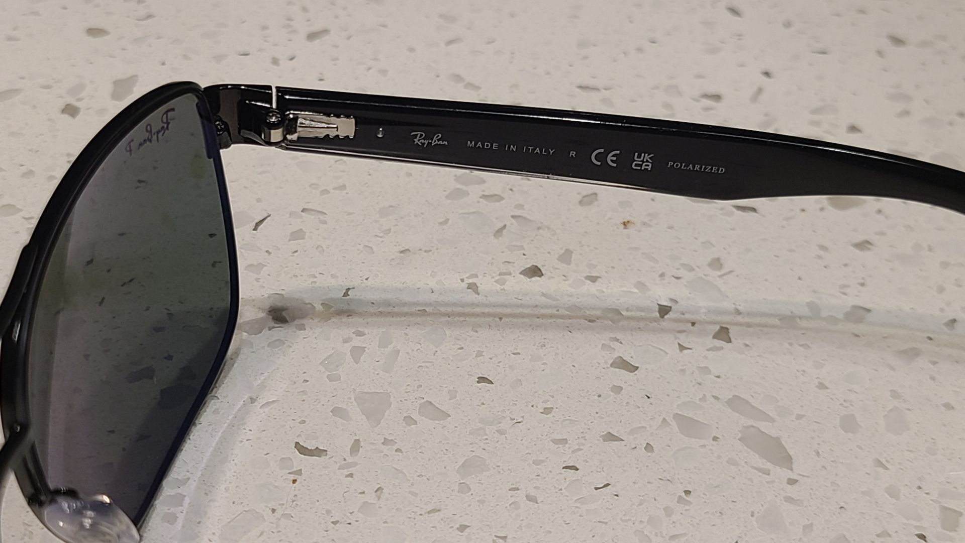 Ray-Ban Polarized RB3530 Square Sunglasses Black Frame Green Len - photo 4