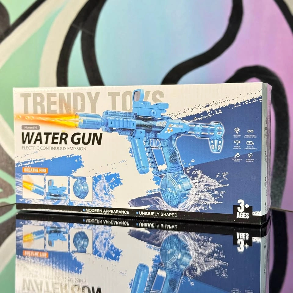 Electric Water Gun Toy – Continuous Spray, Light-Up Fire Effect