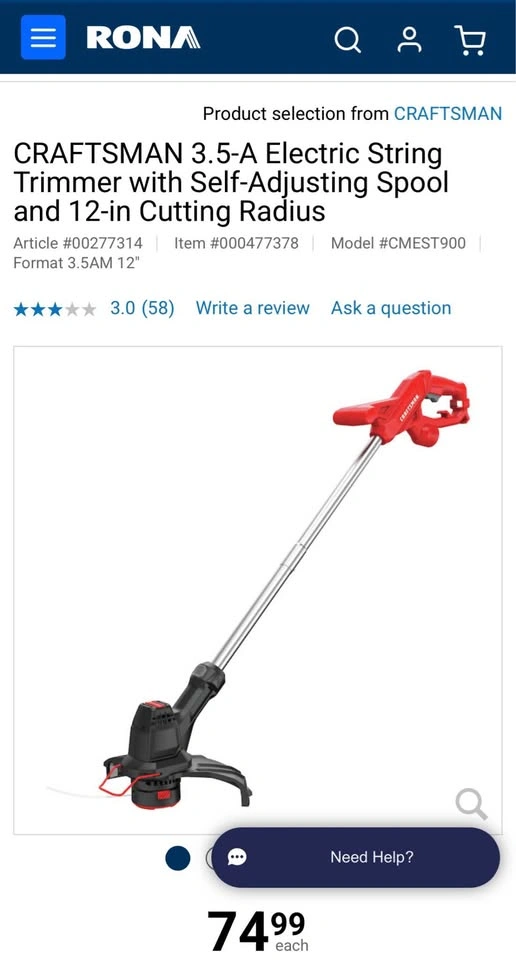 Craftsman 3.5-Amp 12-in Corded Electric String Trimmer/Edger - photo 4