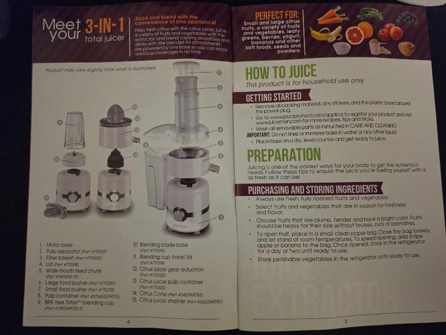 Juiceman 3-in-1 Total Slow Citrus Juicer - White Stainless Steel - photo 2