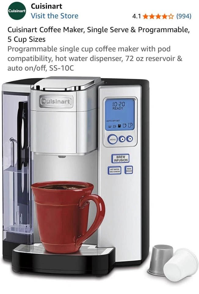Cuisinart SS-10C Single Serve Coffee Maker with 5 coffee filter - photo 3