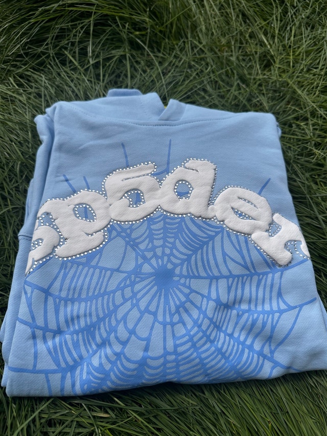 Web blue sp5der hoodie