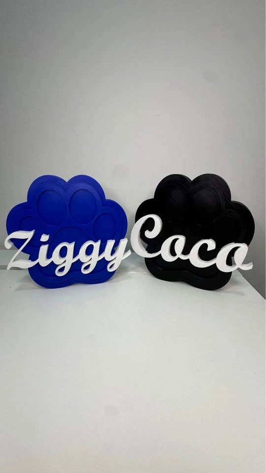 Custom 3D Printed Paw Print Name Sign - photo 4