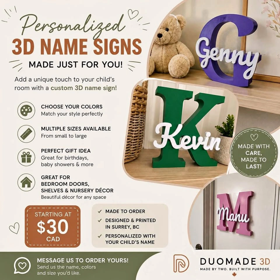 Personalized 3D Name Signs