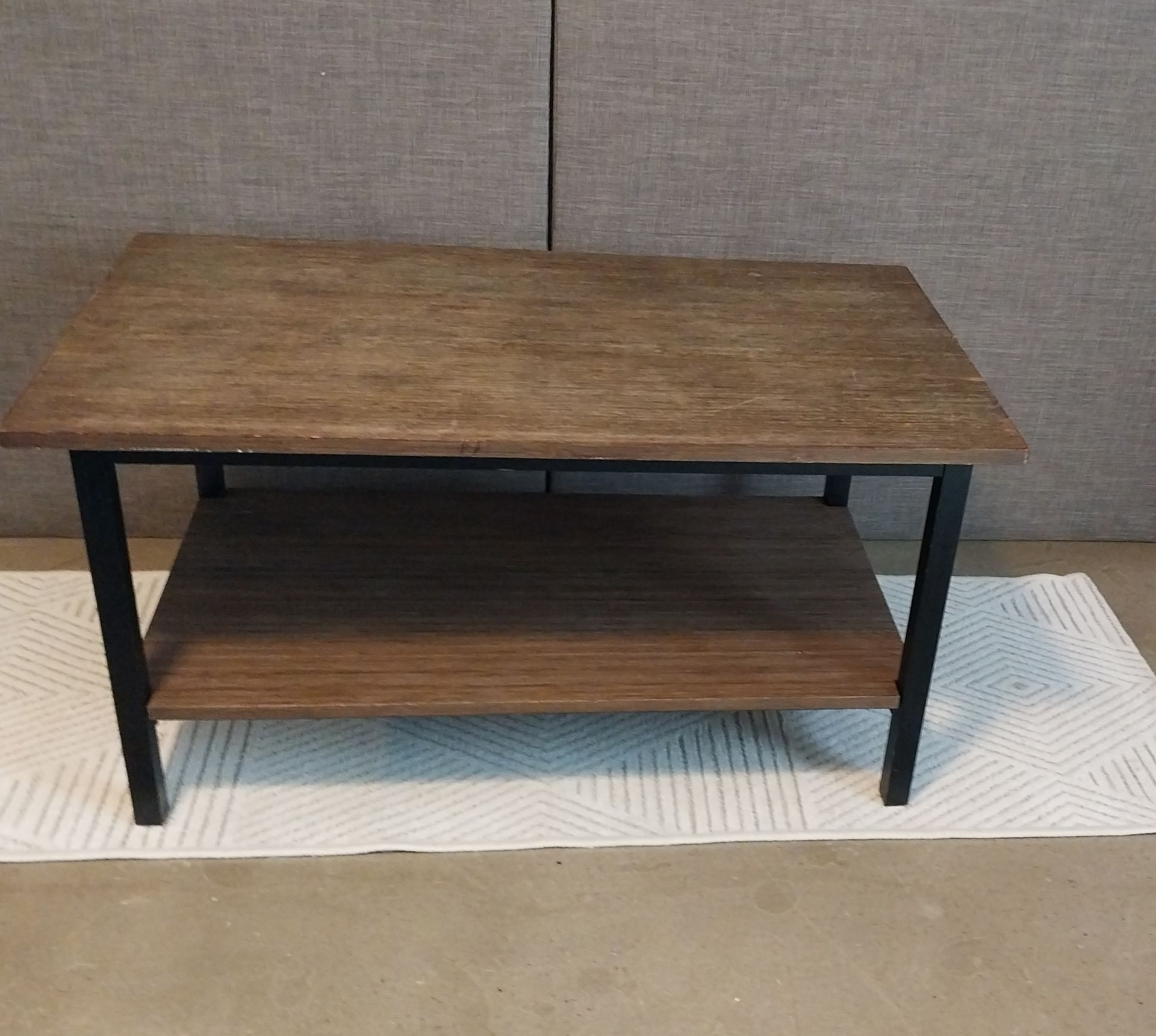 Modern Industrial Coffee Table with Storage Shelf – Wood & Metal - photo 3