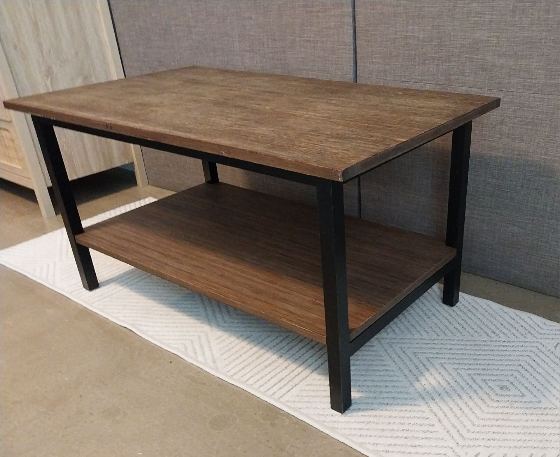 Modern Industrial Coffee Table with Storage Shelf – Wood & Metal - photo 4