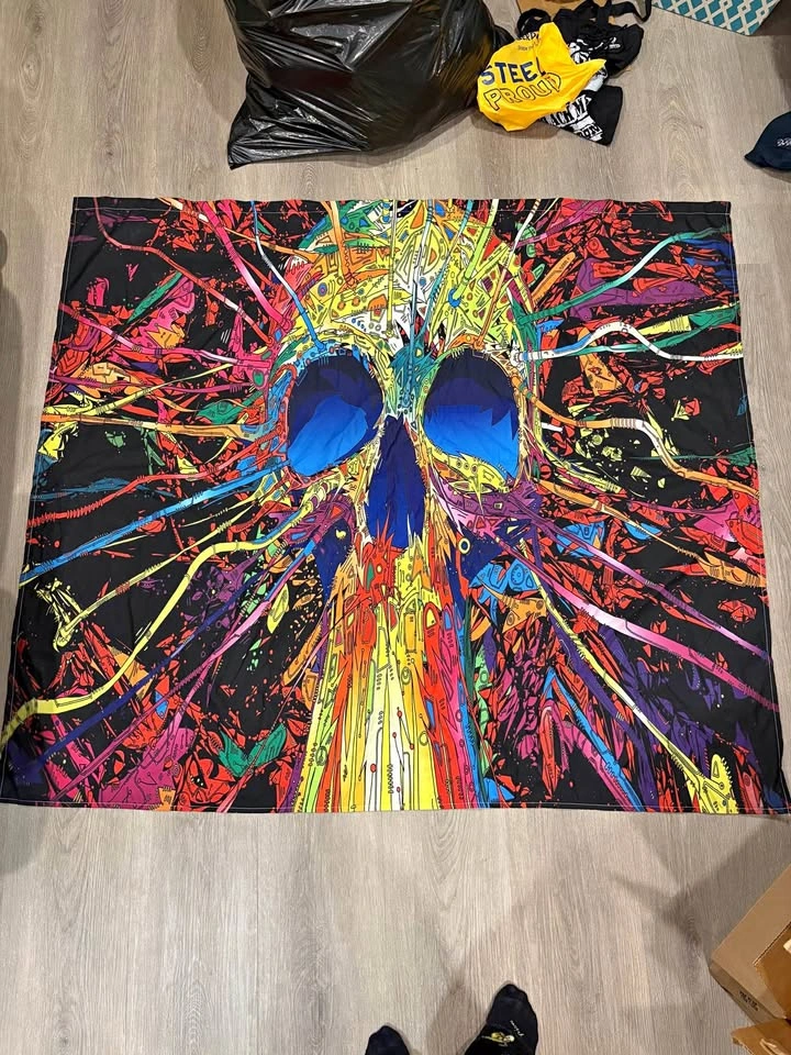 51” x 57” Skull Tapestry