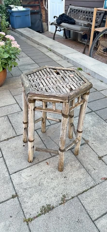 Hexagonal Bamboo Stool