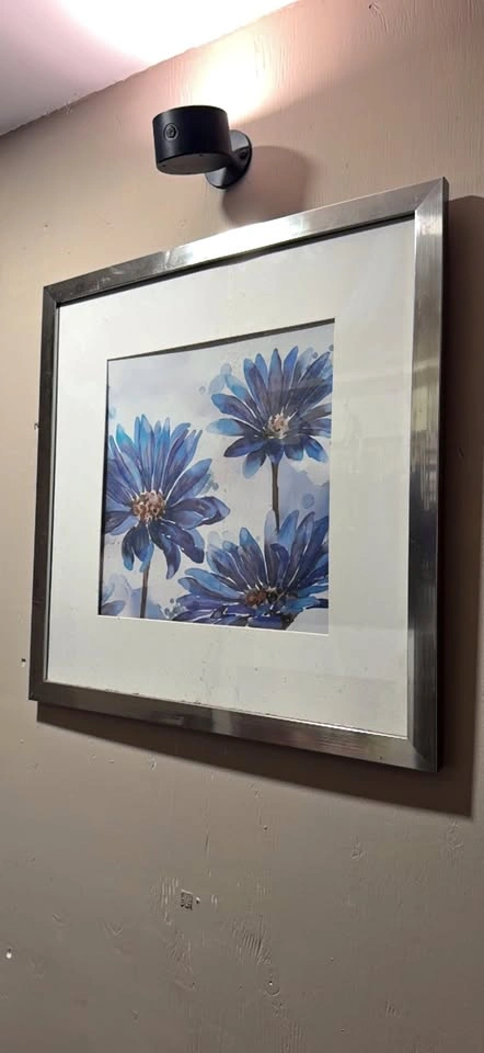 Framed Blue Flower Picture