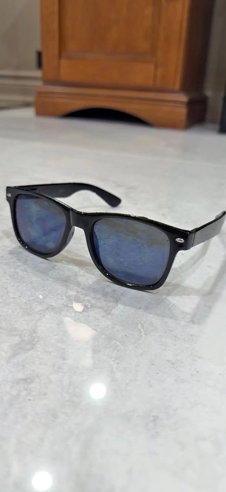 Black Sunglasses with Blue Lenses