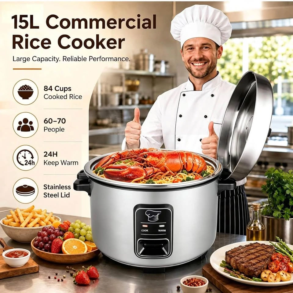 15L Commercial Rice Cooker 84 Cups for Restaurants - photo 2