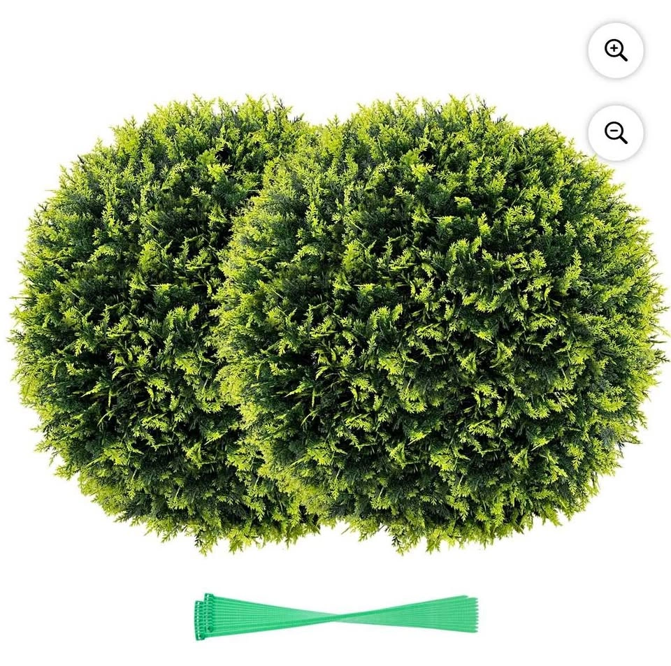 Brand New Set of 2 Artificial Cedar Topiary Balls 20”