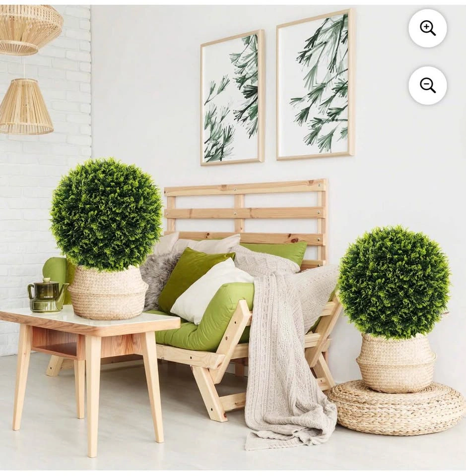 Brand New Set of 2 Artificial Cedar Topiary Balls 20” - photo 5