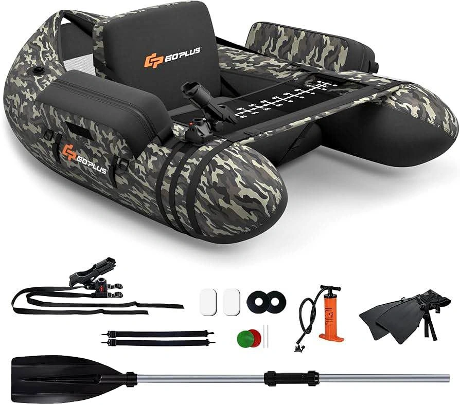 Brand New Goplus Inflatable Fishing Float Tube - Camo