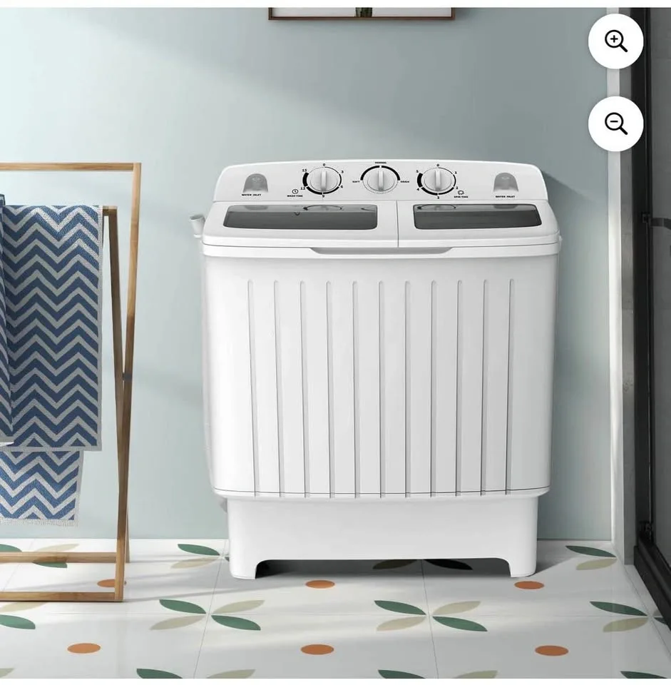Twin Tub Portable Washing Machine 20lb (Gray/Black) - photo 2