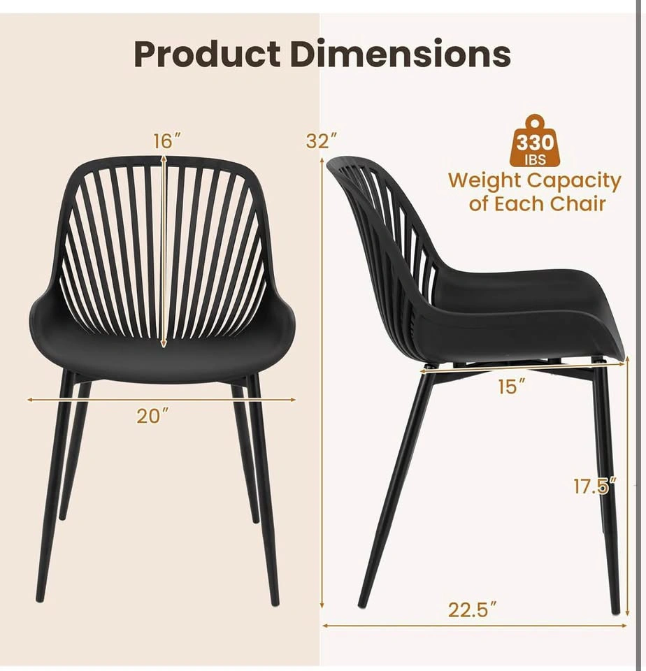 Giantex Black Dining Chairs Set of 4 – Modern Kitchen Chairs - photo 2