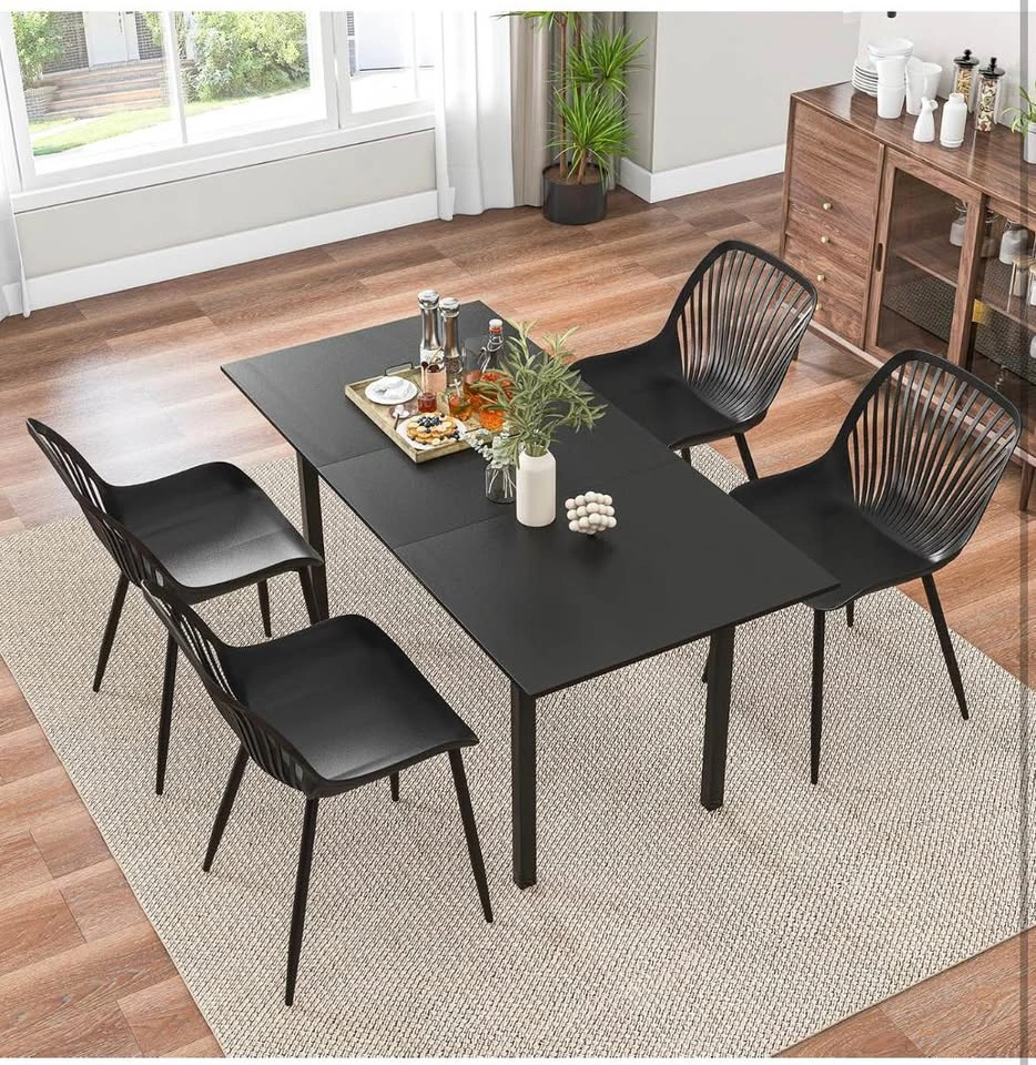 Giantex Black Dining Chairs Set of 4 – Modern Kitchen Chairs - photo 3