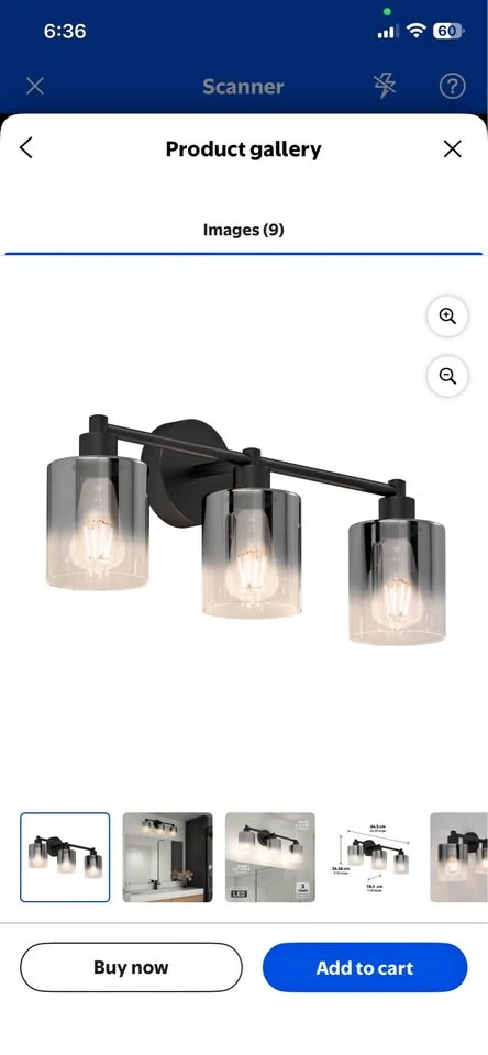 Artika Haze Modern 3-Light Bathroom Vanity Light – Black Glass