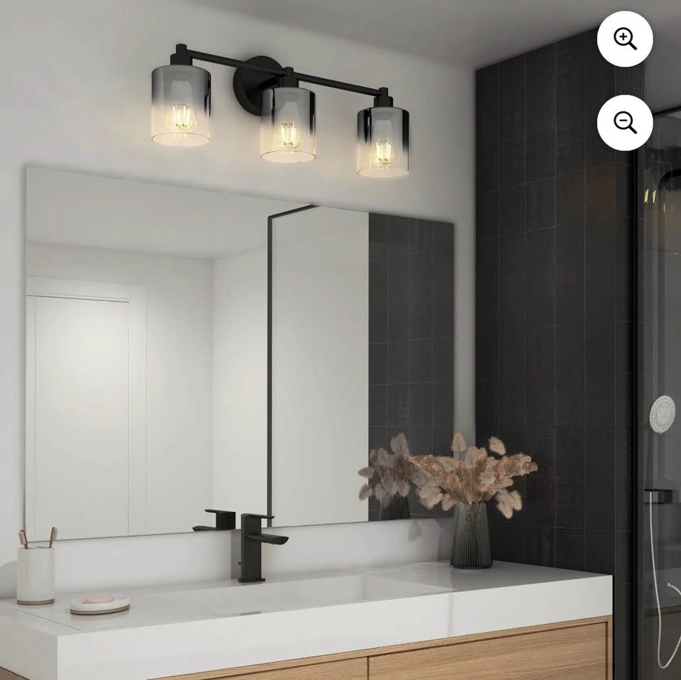 Artika Haze Modern 3-Light Bathroom Vanity Light – Black Glass - photo 2