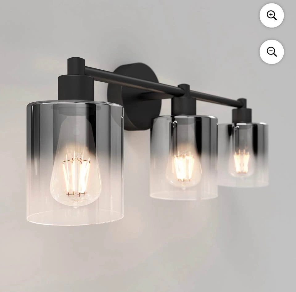 Artika Haze Modern 3-Light Bathroom Vanity Light – Black Glass - photo 5