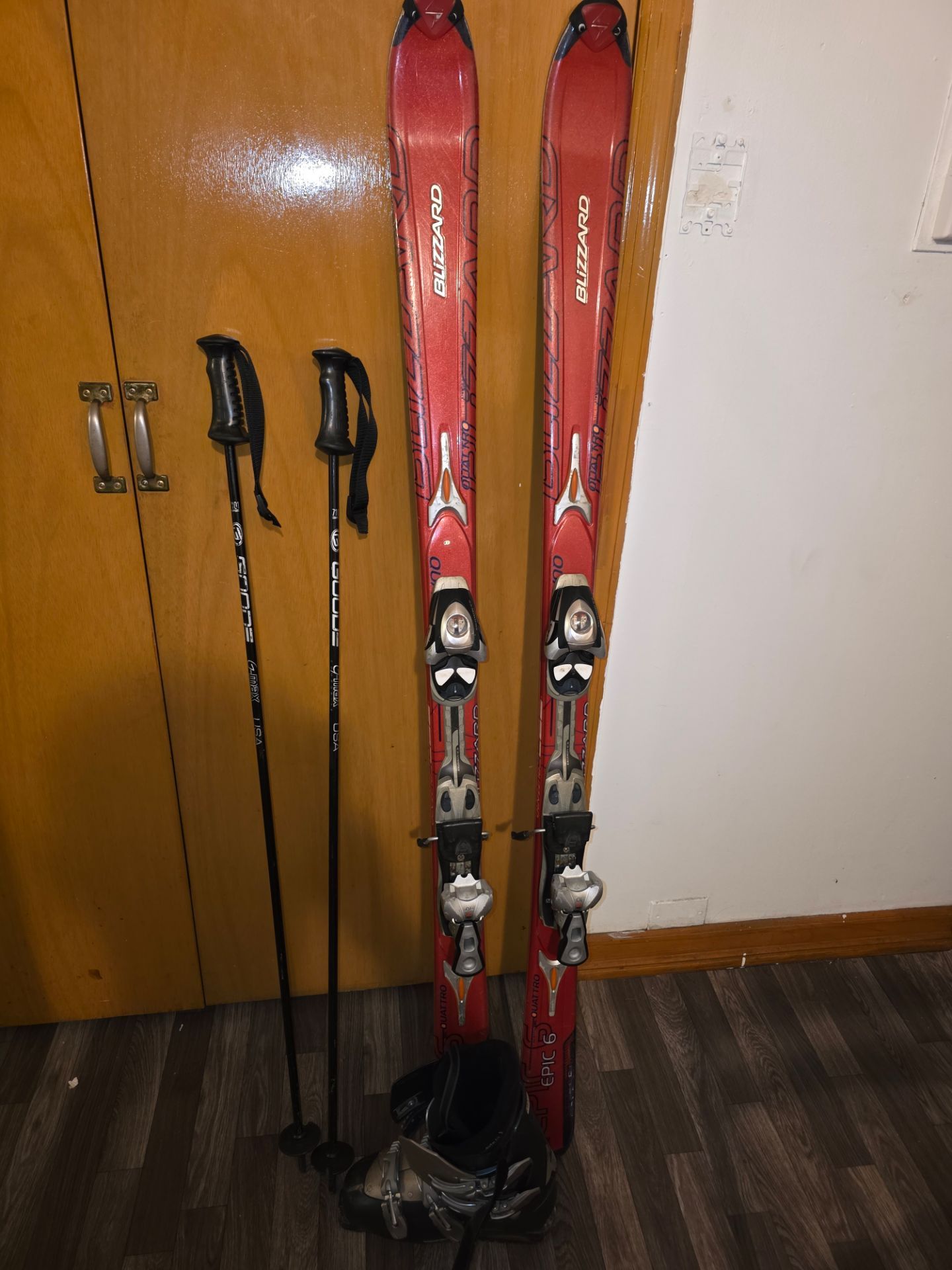 Ski Blizzard with poles and ski boots