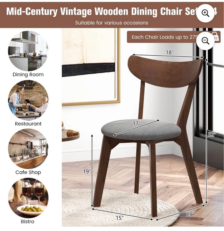 Costway Set of 2 Upholstered Dining Chairs - photo 4