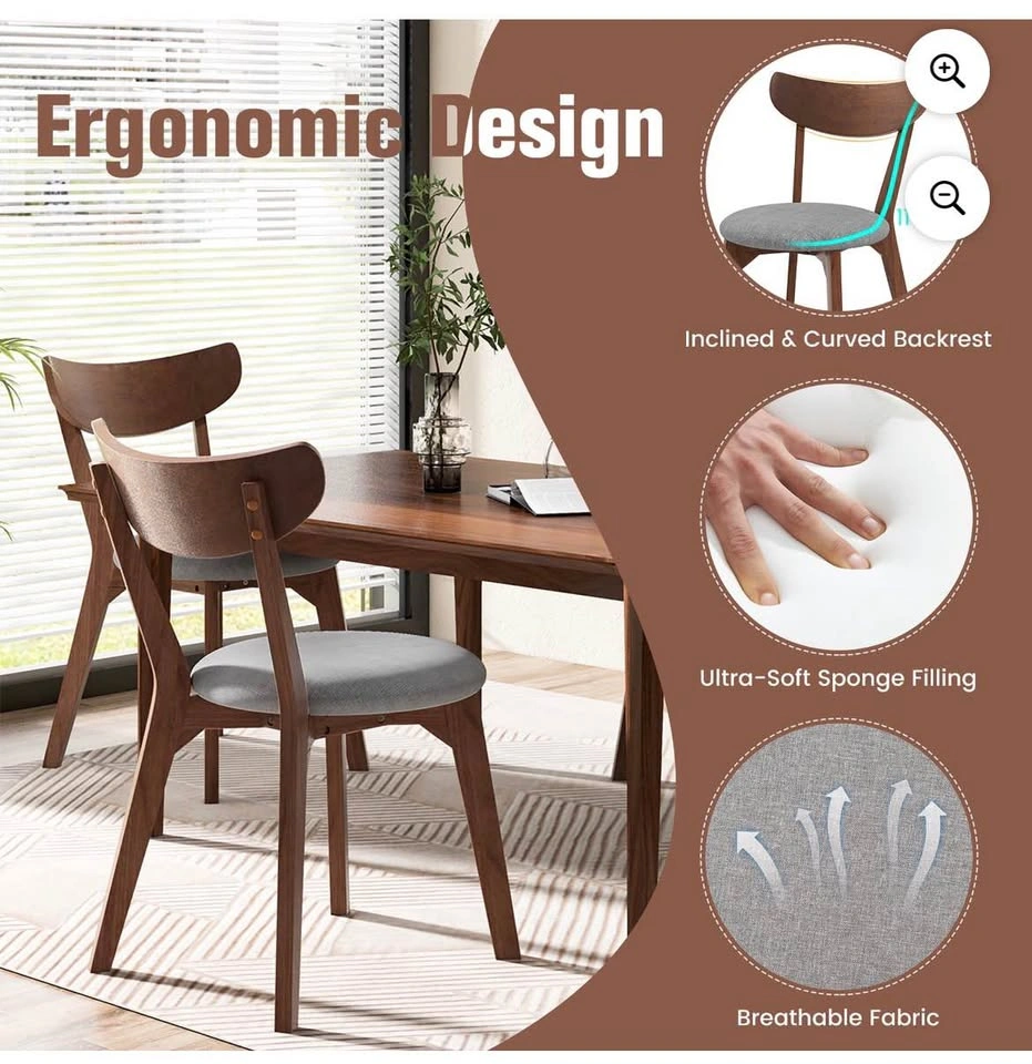 Costway Set of 2 Upholstered Dining Chairs - photo 5