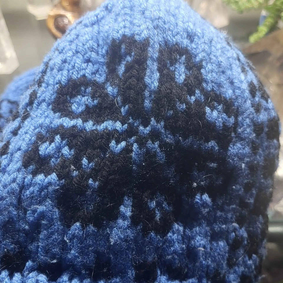 💙🖤 HAND-KNITTED NORDIC WOOL SLIPPERS ❄️ - photo 3