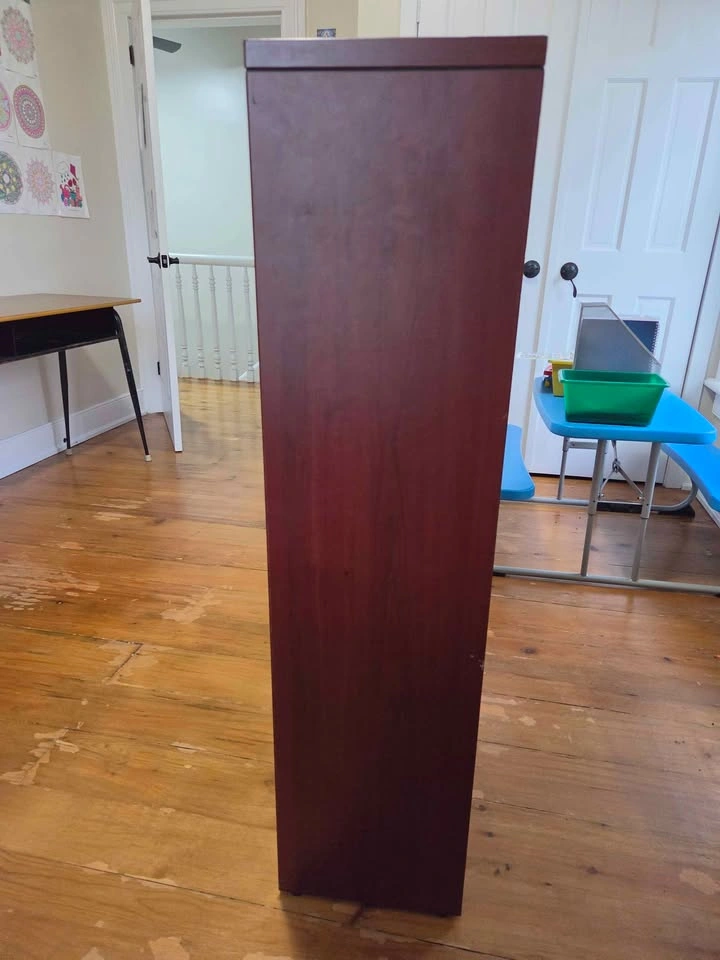 Dark Cherry 2-Shelf Bookcase / Storage Unit – Clean & Sturdy - photo 2