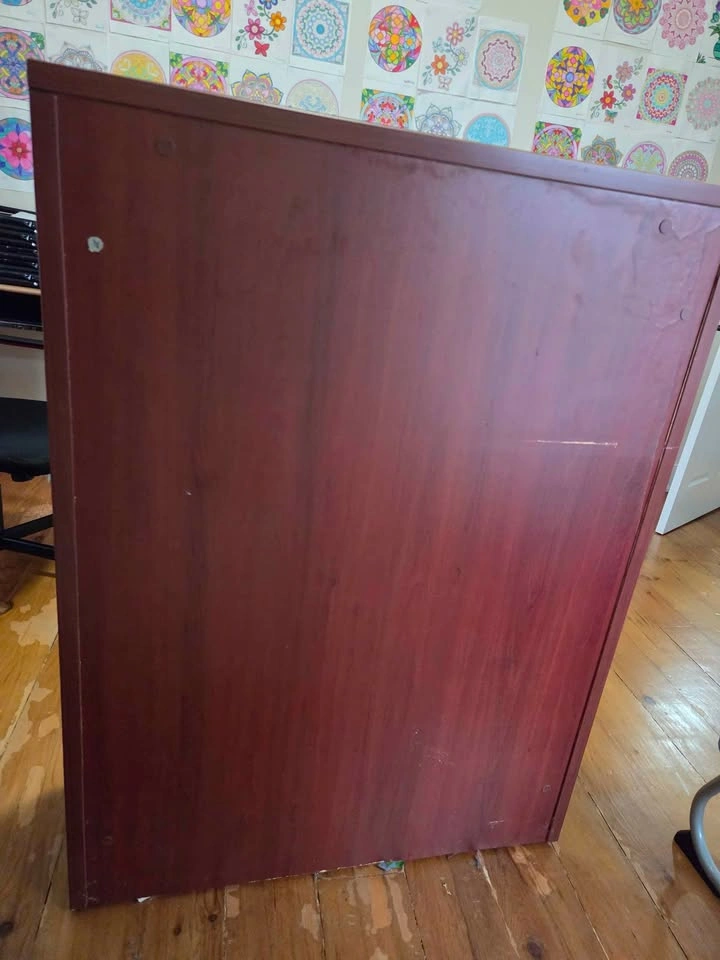Dark Cherry 2-Shelf Bookcase / Storage Unit – Clean & Sturdy - photo 3