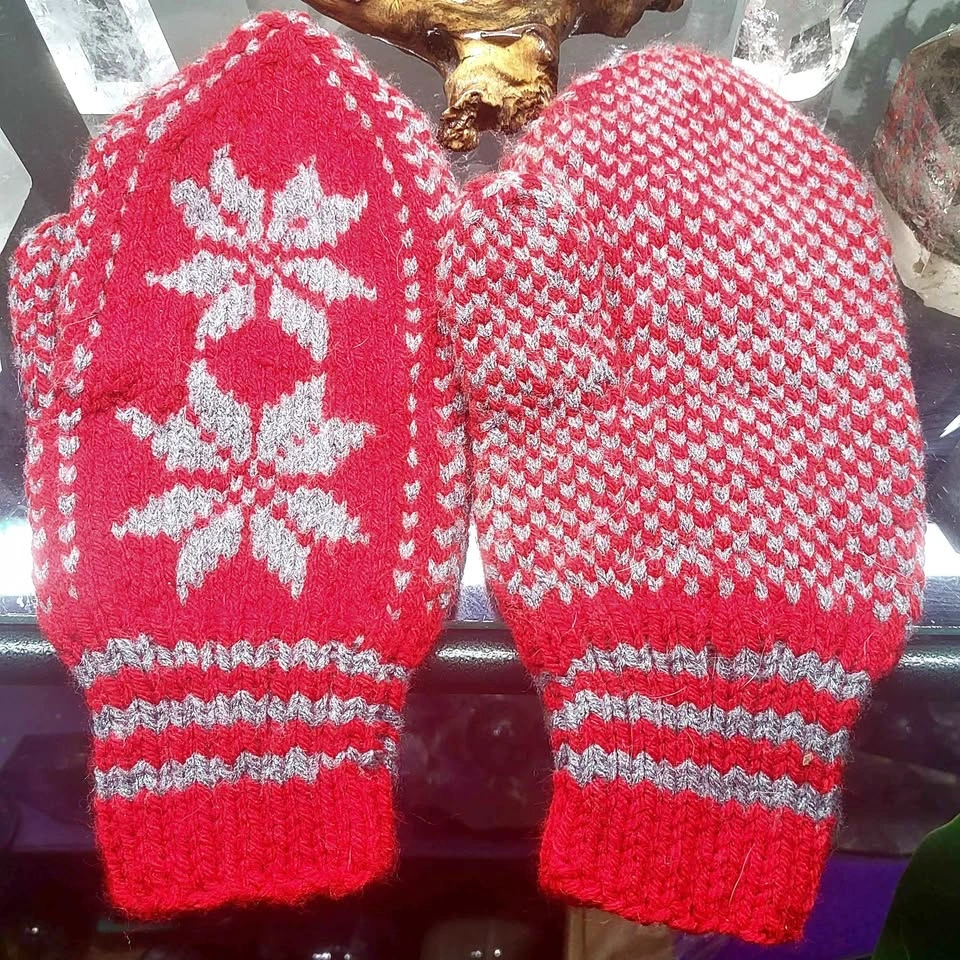Hand Knitted Nordic Wool Mittens