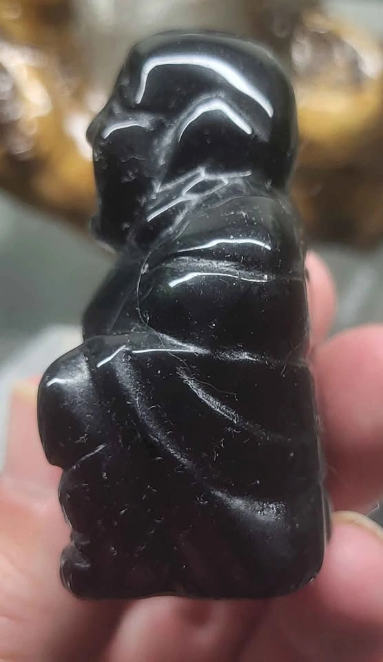 Black Obsidian Crystal Buddha - photo 4