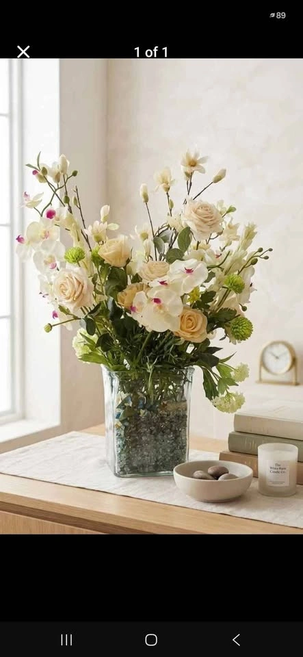 High Quality Permanent Botanicals with Luxury Vase and beads