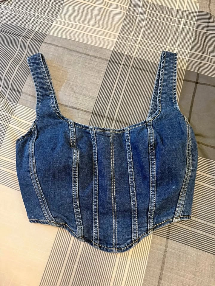 Crop Denim Corset