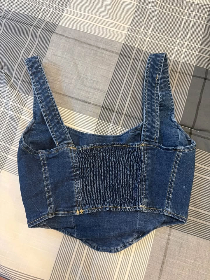 Crop Denim Corset - photo 2