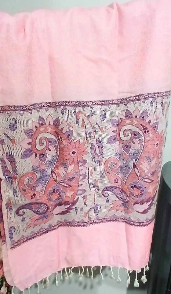 Women’s Pink Shawl – Jacquard Woven Scarf Wrap - photo 2