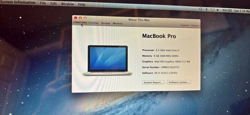 Apple MacBook Pro 13-inch 2012 Core i5 4GB RAM 500GB Storage