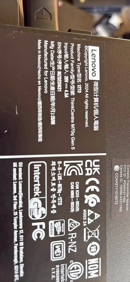 Lenovo ThinkCentre M70q Gen 5 i5-14400T 16 GB RAM 240 GB SSD