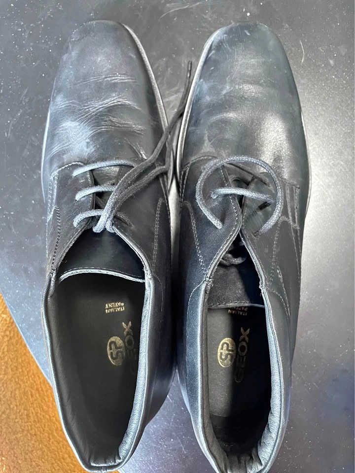 Geox Black Leather Dress Shoes