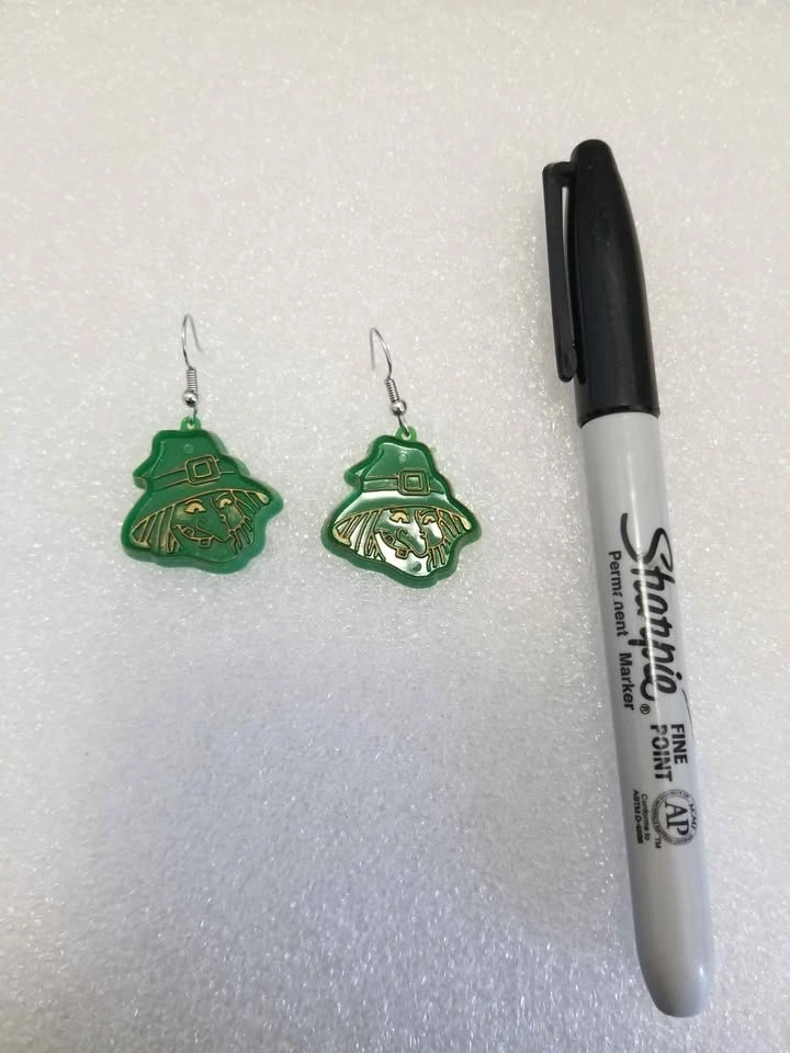 Green Witch Halloween Earrings - photo 3