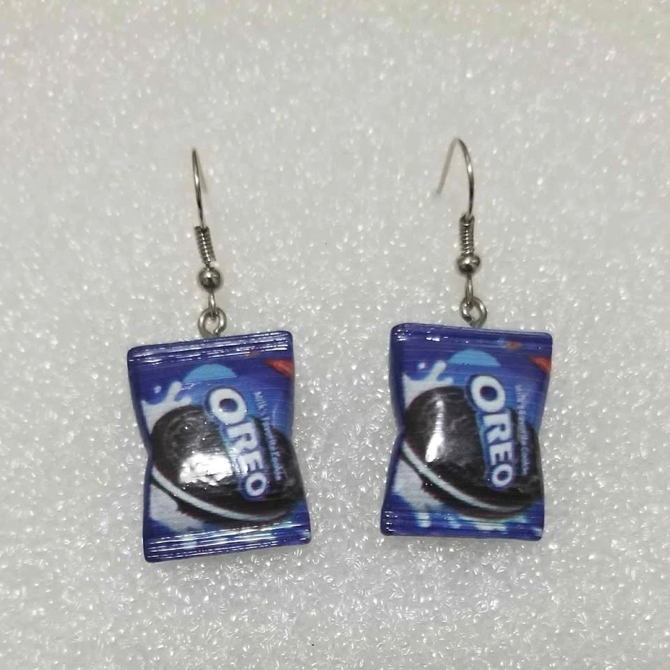 Oreo snack earrings
