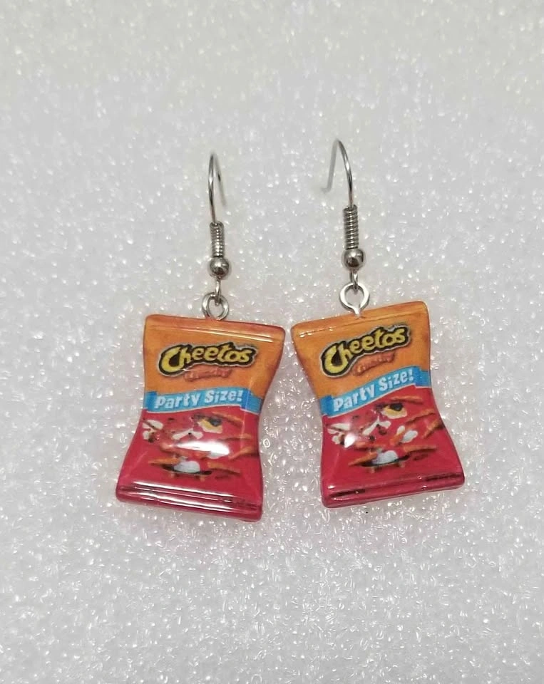 Cheetos chip bag earrings