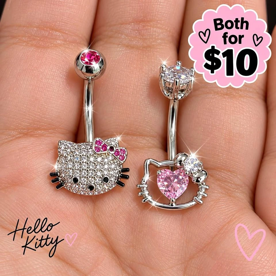 Brand New Hello Kitty Belly Rings 💕✨