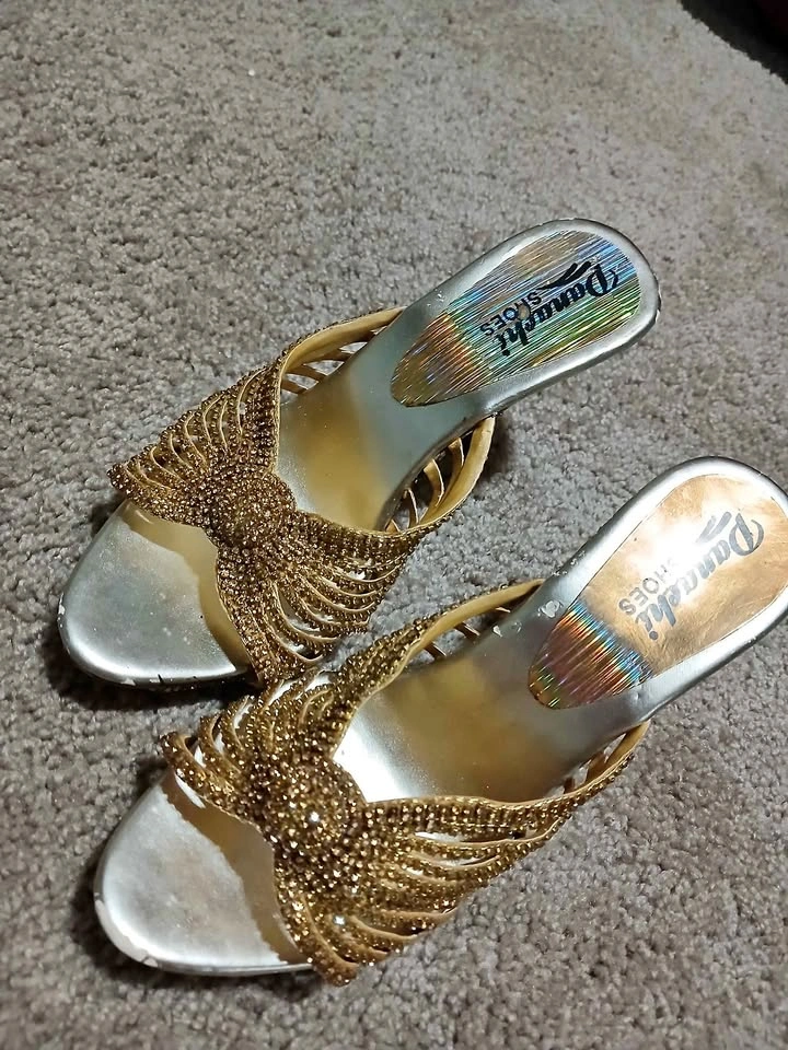 Gold Rhinestone Heels