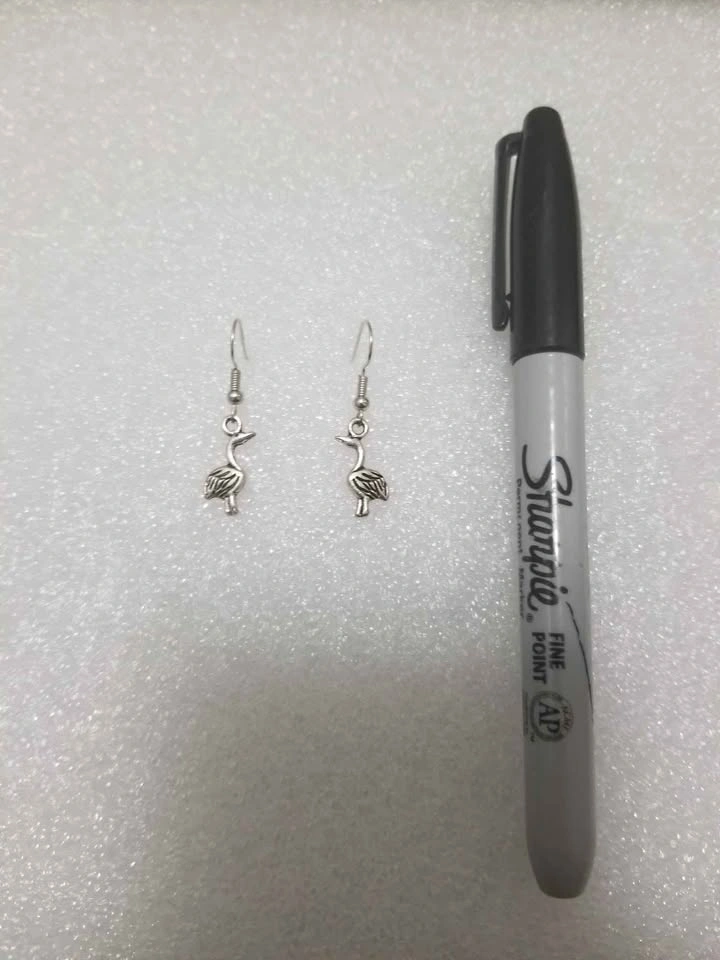 Flamingos bird charm earrings - photo 3