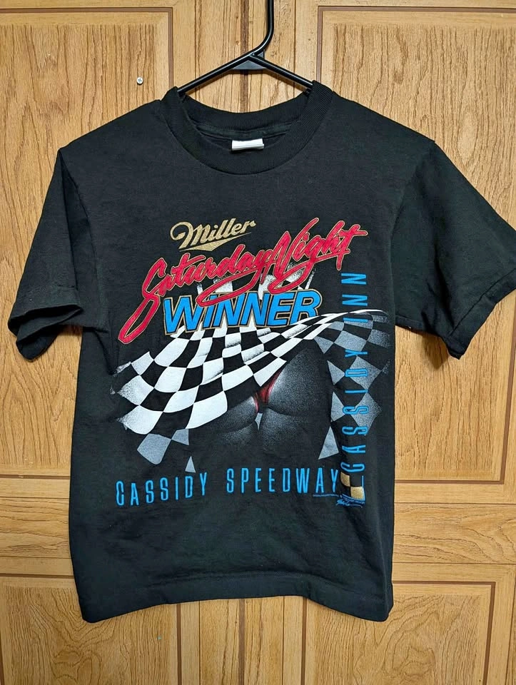 Vintage 90s Miller Cassidy Speedway Racing T-Shirt - Size Small
