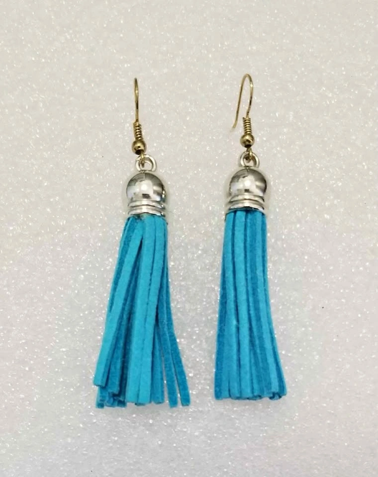 Blue Tassel Earrings